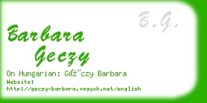 barbara geczy business card